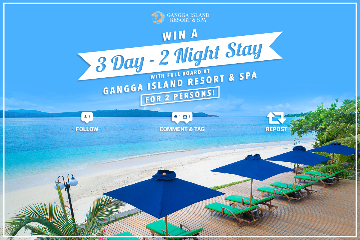 Win a 3 day - 2 night stay with full board at Gangga Island Resort and Spa for 2 persons!